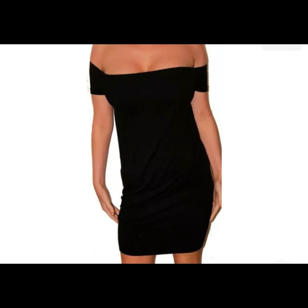 black smocked Off shoulders Dress O/S Casual beach